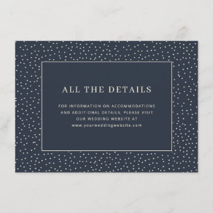Elegant Navy Polka Dots Enclosure Card