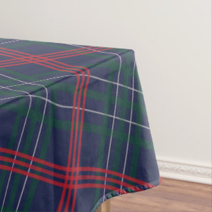 Elegant Navy Red and Green Tartan Plaid Holiday Tablecloth