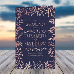 Elegant Navy & Rose Gold Floral Wedding Program<br><div class="desc">Celebrate in style with these modern and very trendy wedding bi-fold programs. The design is easy to personalise with your order of service wording and your guests will be thrilled when they see these fabulous programs. Matching items can be found in the collection.</div>