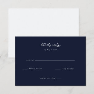 Elegant Navy RSVP Card