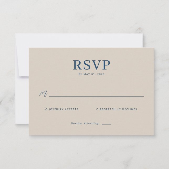 Elegant Navy RSVP Card (Front)
