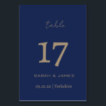 Elegant Navy Script Custom Table Number Card<br><div class="desc">Elegant Navy Script Personalised Table Number Card</div>