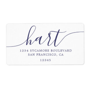 Elegant Navy Script Family Address