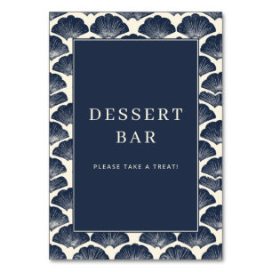 Elegant Navy Shell Motive Border Table Number