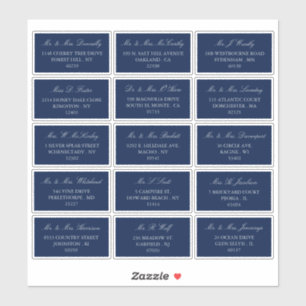 Elegant Navy & Silver Wedding Individual Address