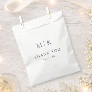 Elegant Navy Thank You Note Favour Bag