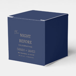 Elegant Navy the Night Before Rehearsal Dinner  Favour Box