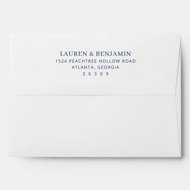 Elegant Navy Typographic Envelope (Back (Top Flap))