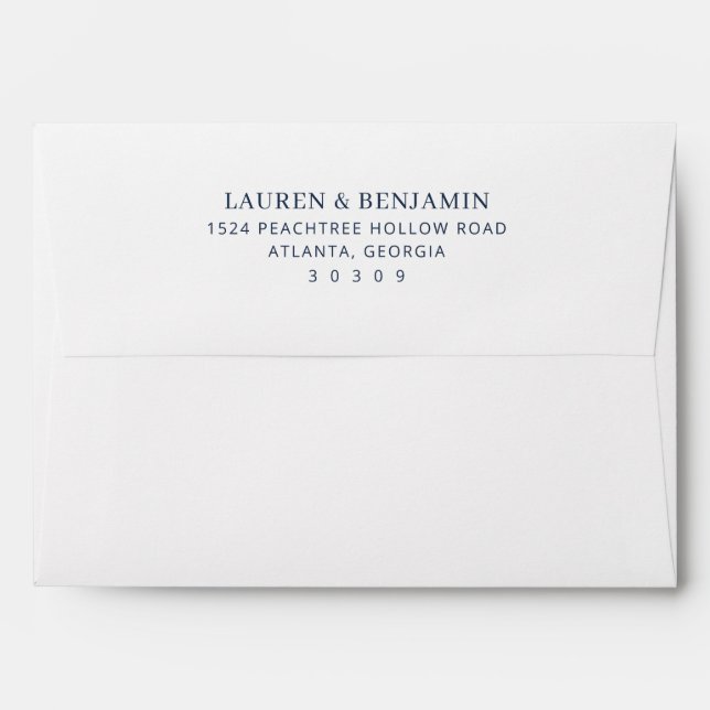 Elegant Navy Typographic Envelope (Back (Top Flap))