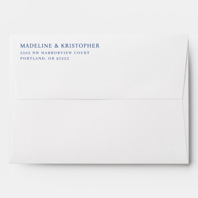 Elegant Navy Typographic Envelope (Back (Top Flap))