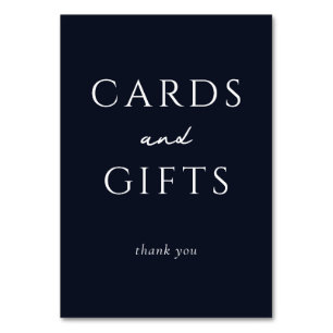 Elegant Navy Typographic Gratitude Table Number