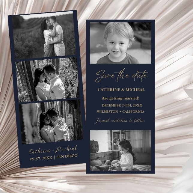 Elegant Navy Wedding Photo booth strip frame  Save The Date (Creator Uploaded)