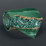Elegant Neck Tie Agate Green Gold Glitter Marble<br><div class="desc">Ties with Agate Green Gold Glitter Geode Marble Emerald Sparkle Your Birthday - Anniversary or Wedding Gift / Suppliest - Customisable - or Add Your Name - Text - Make Your Special Gift - Resize and move or remove and add text / elements with customisation tool. Design by MIGNED. Please...</div>