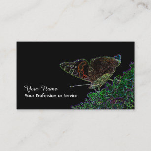 Elegant Neon Pop-Art butterfly flower Business Car Card