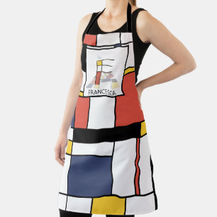 Elegant Neoplasticism Style Monogram. Letter F Apron
