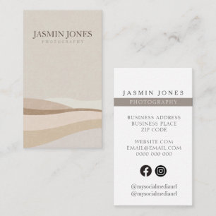 Elegant Neutral Abstract Wave Business Card