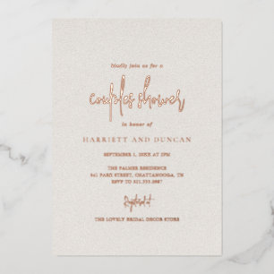 Elegant Neutral Beige Couples Shower Rose Gold