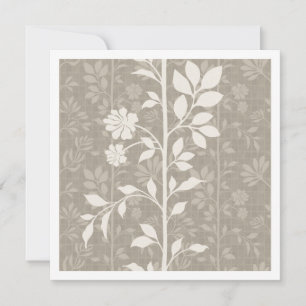 Elegant Neutral Beige Floral Vine Card