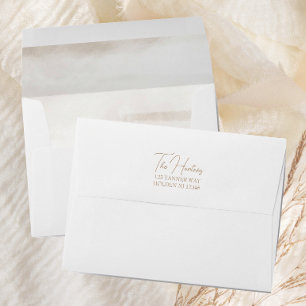 Elegant Neutral Beige Gold Wedding Envelope