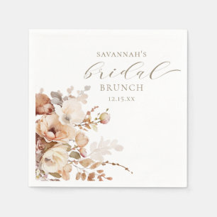 Elegant Neutral Blush Floral Bridal Shower Napkin