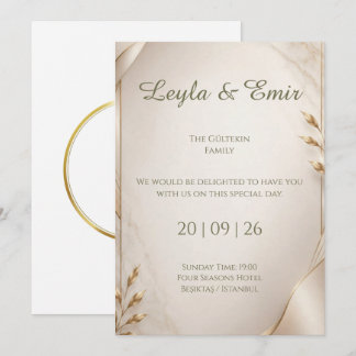 Elegant Neutral Boho Floral Save the Date Card