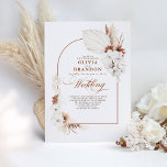 Elegant Neutral Boho Floral Wedding Invitation<br><div class="desc">This wedding invitation exudes timeless elegance with its modern minimalist design and warm, neutral tones. The soft palette features shades of blush, ivory, beige, and muted terracotta, creating a refined yet romantic aesthetic perfect for an autumn or boho-inspired celebration (or rustic wedding). The graceful blend of dried pampas grass, delicate...</div>