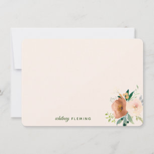 Elegant Neutral Boho Watercolor Floral Personal Card