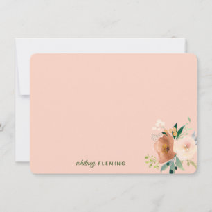 Elegant Neutral Boho Watercolor Floral Personal No Card