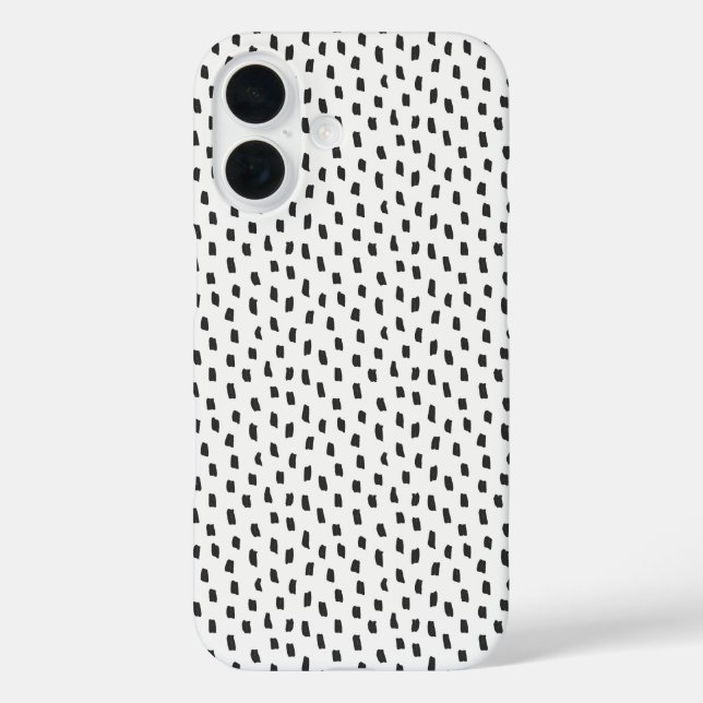 Elegant Neutral Brush Strokes Modern Black & White Case-Mate iPhone Case (Back)