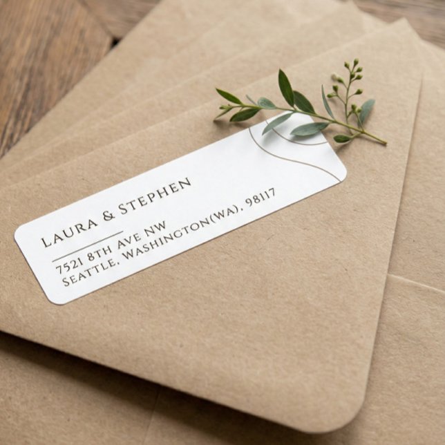 Elegant Neutral Couple Wedding Return Address Label (Creator Uploaded)