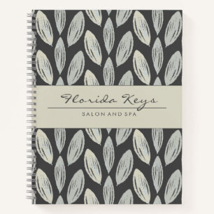Elegant Neutral Dark Grey Braided Leaves Vibe Notebook