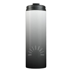 Elegant Neutral Gradient Grey with Custom Name Thermal Tumbler