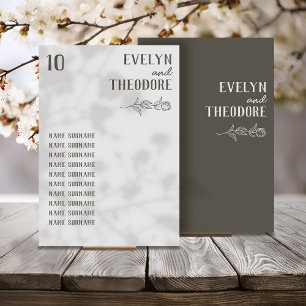Elegant Neutral Line Art Flower Wedding Table Number