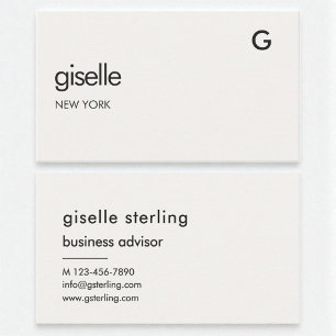 Elegant Neutral Luxury Modern Minimalist Monogram  Business Card