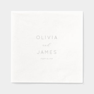 Elegant Neutral Minimalist Names Foil Napkins