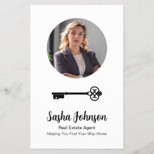 Elegant Neutral Photo QR Code Real Estate Flyer