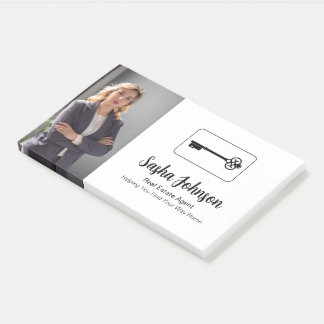 Elegant Neutral Photo QR Code Real Estate Post-it Notes