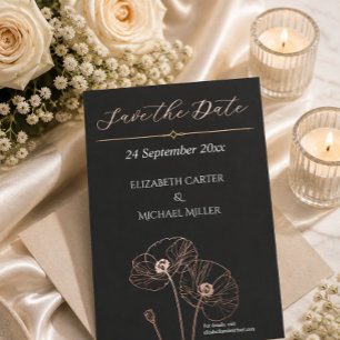 Elegant Neutral Poppies Wedding Minimalist Classic