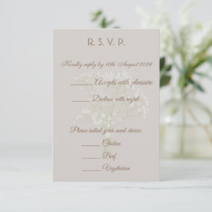  Elegant Neutral Script Wedding Invitation, Dress RSVP Card