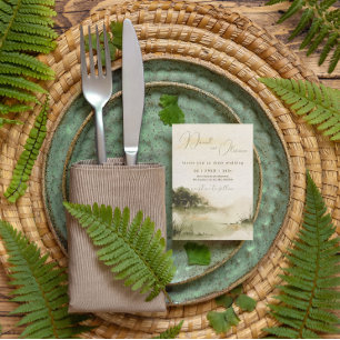 Elegant neutral watercolor Soft Landscape wedding