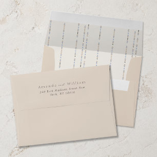 Elegant Neutral Wedding Envelope with Pattern