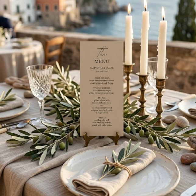 Elegant Neutral Wedding Menu | Minimalist Beige  (Creator Uploaded)