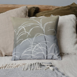 Elegant Neutrals Vintage Japanese Art Winter Cushion