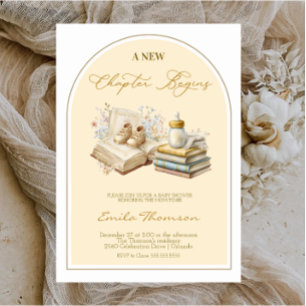 Elegant New Chapter Begins Baby shower  Invitation