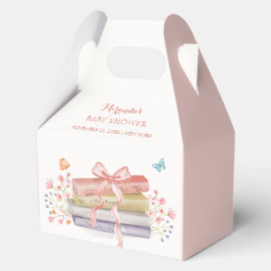 Elegant New Chapter Floral Bow Book Baby Shower Favour Box