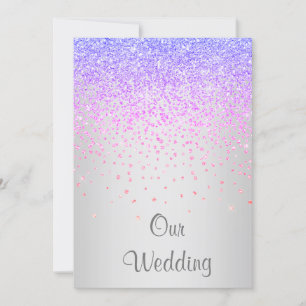 ELEGANT New crystal diamond wedding lilac PURPLE Invitation