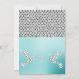 ELEGANT New crystal diamond wedding mint green Invitation