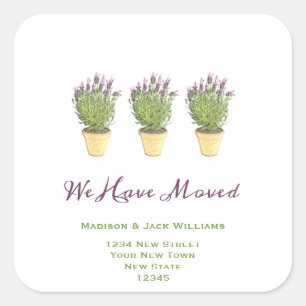 Elegant New of address    Moving Announcement Square Sticker