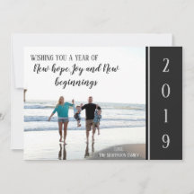 Elegant New Year 2019 Family Picture Holiday Card