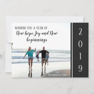 Elegant New Year 2019 Family Picture Holiday Card